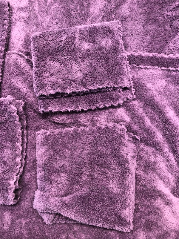 Photo 4 of 6 Pc Purple Microfiber Towel Set