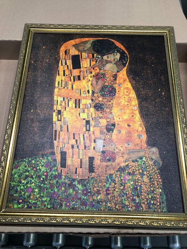 Photo 4 of Eliteart-The Kiss by Gustav Klimt Giclee Art Canvas Prints-Framed Size:19"x23"