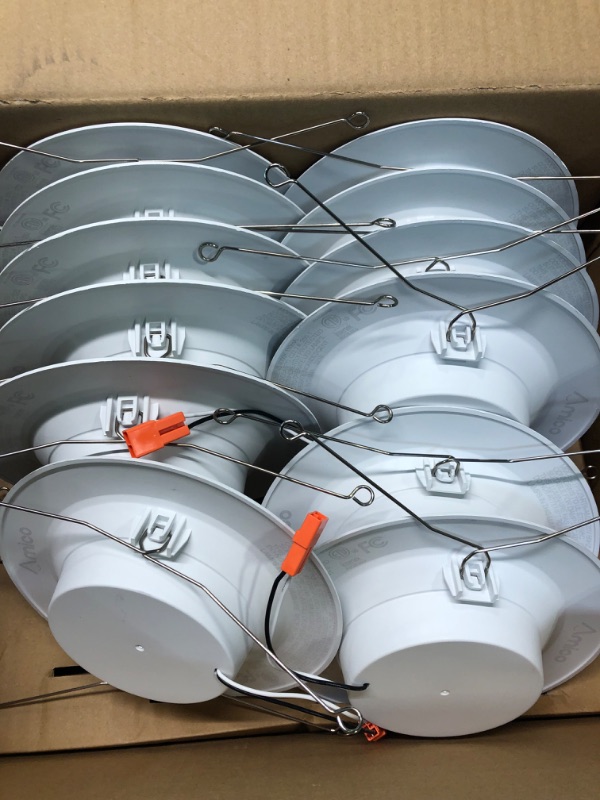 Photo 3 of Amico 5/6 inch LED Recessed Lighting 12 Pack, Dimmable, Damp Rated, 12.5W=100W, 950LM Can Lights with Baffle Trim, 4000K Cool White, Retrofit Installation - ETL & FCC Certified 4000k Cool White 5/6 Inch
