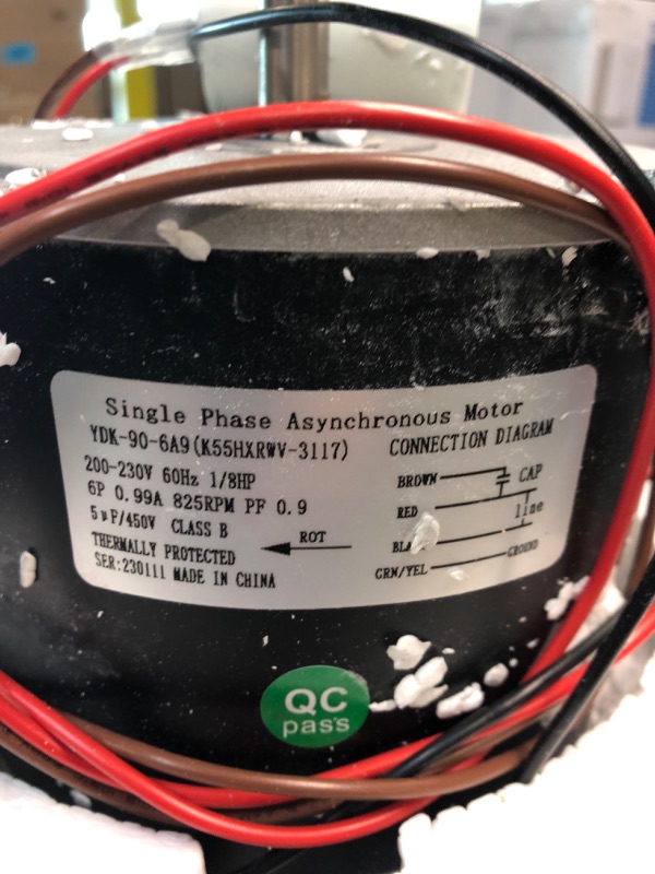 Photo 3 of D154504P01 MOT12215 Condenser Motor, 1/8 HP Condenser Fan Motor for Trane GE Genteq, 208/230V Upgraded OEM Standard Replacement Condenser Fan Motor with Capacitor