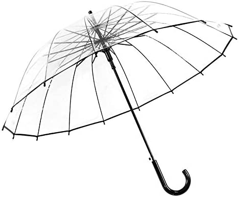Photo 1 of 5 Clear Umbrella with Black Handle and Top