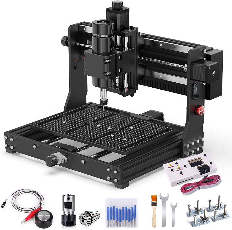 Photo 1 of 500W CNC Router Machine, MYSWEETY 3020 PLUS CNC Wood Router 3 Axis Desktop CNC Machine for Metal Wood Acrylic MDF with Limit Switches, Emergency-Stop, Working Area 300*200*73 mm(11.81*7.87*2.87 inch)