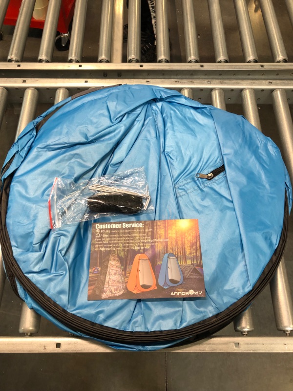 Photo 1 of anngrowy Pop Up Privacy Tent Shower Tent Portable Outdoor Camping Bathroom blue