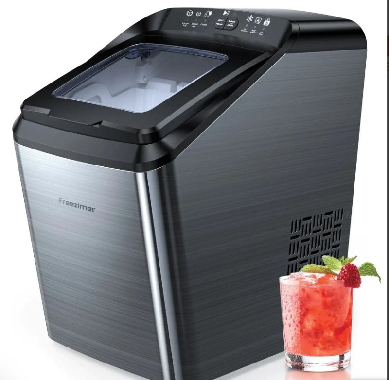 Photo 1 of 33lb Automatic Portable Countertop Ice Maker Machine, Stainless Steel
