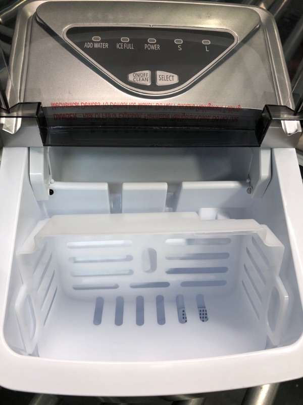 Photo 1 of Ice Makers Countertop, Self-Cleaning Function, Portable Electric Ice Cube Maker Machine, 9 Pebble Ice Ready in 6 Mins, 26lbs 24Hrs with Ice Bags and Ice Scoop Basket for Home Bar Camping RV(Silver) Silver(Limited Edition)