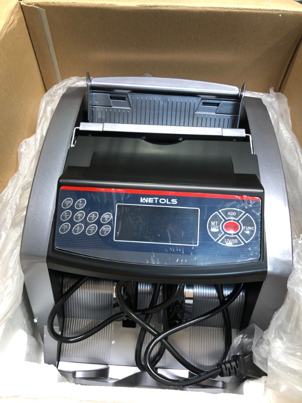 Photo 4 of WETOLS Money Counter Machine with 3 Screens, UV/IR/DD/MG/MT Counterfeit Detection, USD/EUR, Portable Bill Counter with Add/Batch/Auto/Count/Reset Modes, 1,000 Bills/Min (NOT Count Value of Bills)