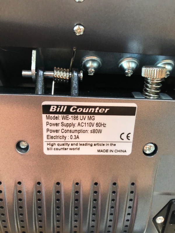 Photo 6 of WETOLS Money Counter Machine with 3 Screens, UV/IR/DD/MG/MT Counterfeit Detection, USD/EUR, Portable Bill Counter with Add/Batch/Auto/Count/Reset Modes, 1,000 Bills/Min (NOT Count Value of Bills)