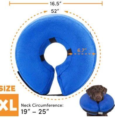 Photo 1 of Bencmate Protective Inflatable Collar for Dogs and Cats - Soft Pet Recovery Collar Does Not Block Vision E-Collar, Large Fits Neck Circumference 12 - 18