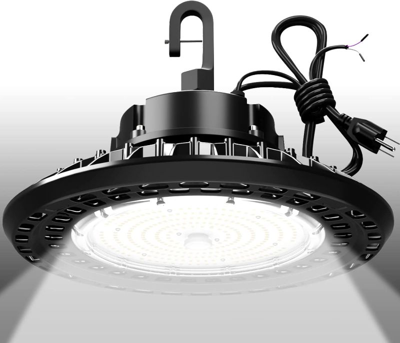 Photo 1 of LED High Bay Light UFO 150W 22500LM 5000K DLC/ETL Listed Commercial Lights 150LM/W 6ft with US Plug Dimmable High Bay LED Light