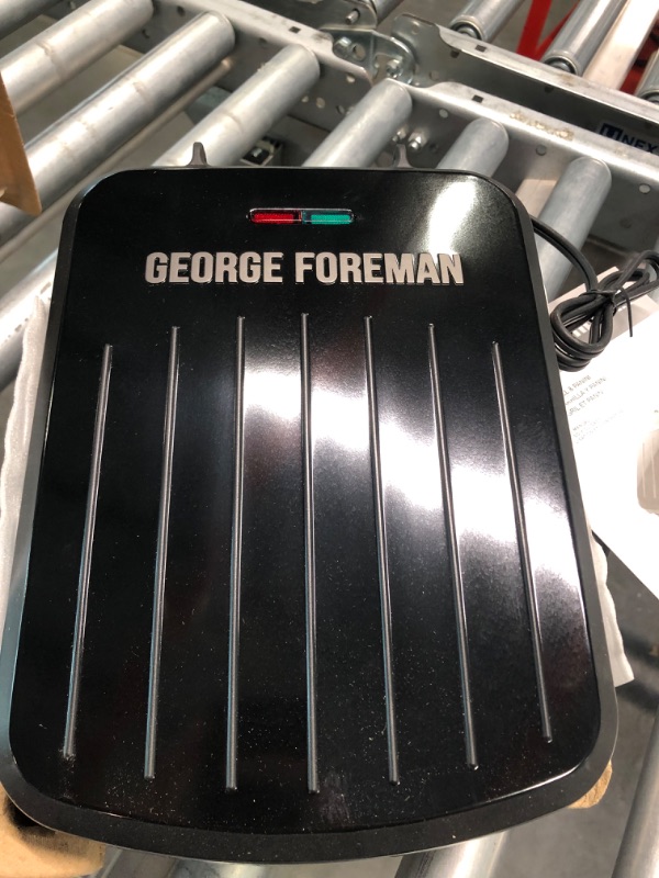 Photo 4 of GEORGE FOREMAN GRS040BC 2-Serving Classic Plate Electric Indoor Grill and Panini Press - Black with Copper Plates