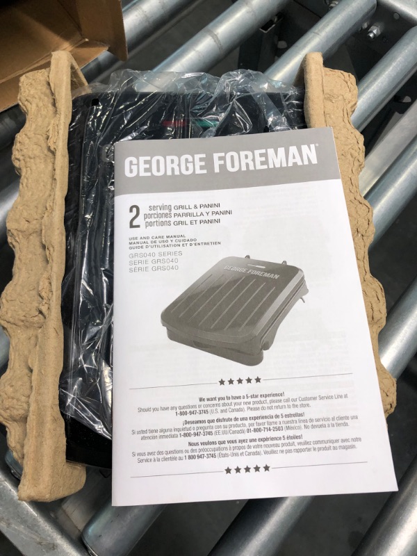 Photo 3 of GEORGE FOREMAN GRS040BC 2-Serving Classic Plate Electric Indoor Grill and Panini Press - Black with Copper Plates