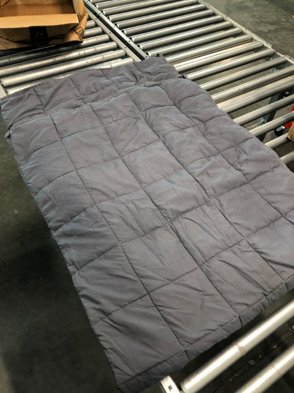 Photo 4 of 75' x 75' inches Navy Blue Weighted Blanket.