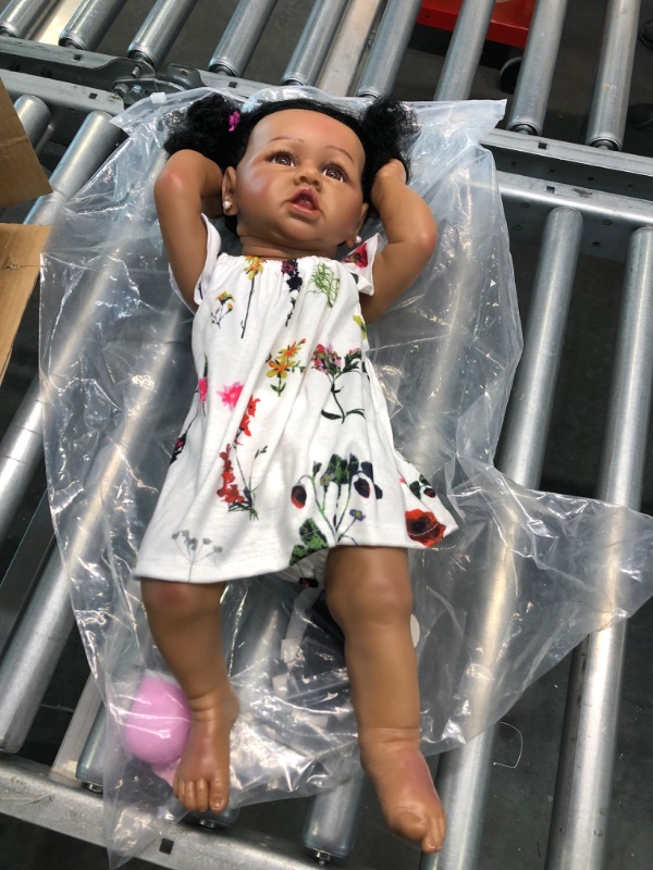 Photo 1 of JUDOLL Lifelike Reborn Baby Dolls with Soft Body African American Realistic Girl Doll 22.8 Inch Best Birthday Gift Set Assorted/ Multicolor