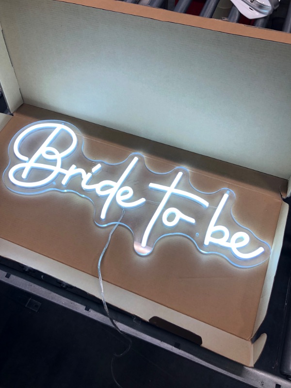 Photo 4 of Bride to be LED Neon Light Signs Decoration For Room Birthday Party Wedding Decoration Bar Pub Game Wall decor Custom Sign White Color Size:56x21cm… cool white
