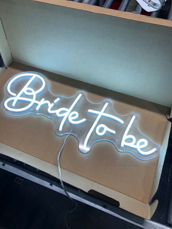 Photo 5 of Bride to be LED Neon Light Signs Decoration For Room Birthday Party Wedding Decoration Bar Pub Game Wall decor Custom Sign White Color Size:56x21cm… cool white