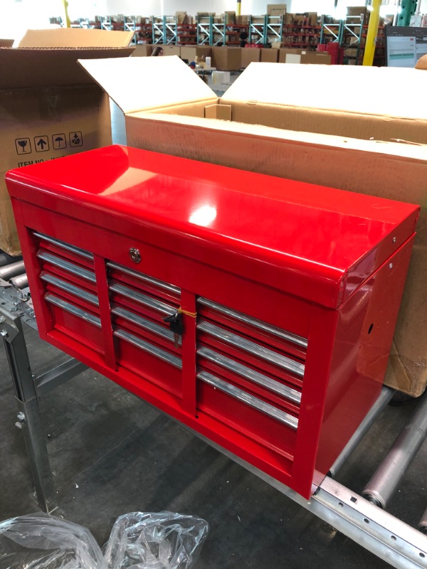 Photo 4 of Workington Portable Metal Tool Chest with 6 Drawers, 24" 6-Drawer Tool Chest Cabinet with Ball Bearing Drawer Slides, Steel Tool Storage Box Organizer 4005 Red