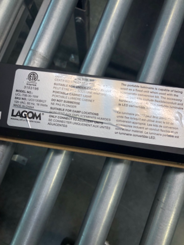 Photo 5 of LAGOM 30" Direct Wire Dimmable LED Under Cabinet Lights, Selectable 2700K/4000K/5000K, Selectable Brightness, Black Finish, UC0130BK27 Black 30-inch