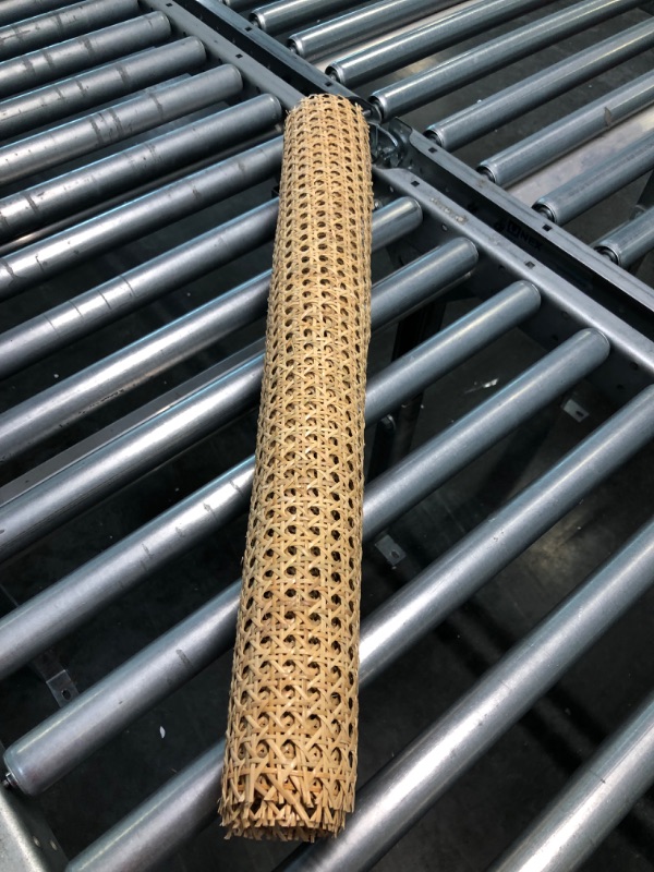 Photo 3 of 24" Width Cane Webbing, 2 Feet Natural Rattan Webbing Roll for Caning Projects, Net Pre-Woven Open Mesh Cane Net Rolling for Cabinet, Ceiling, Furniture, Chair