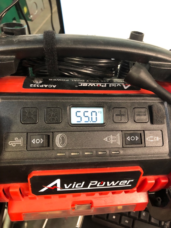 Photo 7 of AVID POWER Portable Tire Inflator, AC/DC Air Compressor with High Volume Mode Bundle with High Accuracy Digital Tire Pressure Gauge