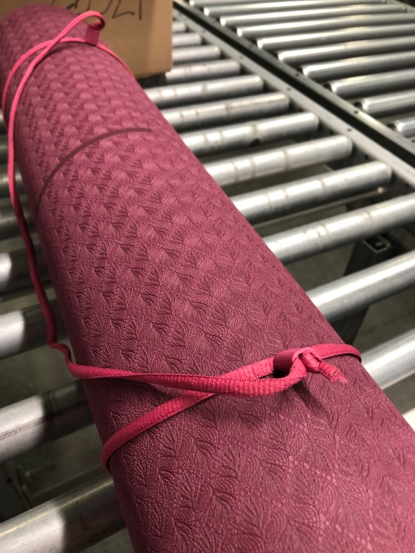 Photo 1 of Ewedoos Eco Friendly Yoga Mat with Alignment Lines, TPE Yoga Mat Non Slip Textured Surfaces ¼-Inch Thick High Density Padding To Avoid Sore Knees, Perfect for Yoga, Pilates and Fitness Purple
