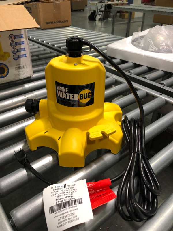 Photo 3 of WAYNE Waterbug 1/6 HP 1350 GPH Submersible Multi-Flo Technology-Water Removal and Transfer Pump, Yellow WWB WaterBug 1/6 HP 1350 GPH