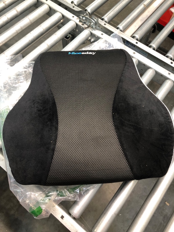 Photo 1 of Lumbar Support Pillow for Office Chair Car Lumbar Pillow Lower Back Pain Relief Memory Foam Back Cushion with 3D Mesh Cover Gaming Chair Back Pillow Ergonomic Orthopedic Back Rest for Wheelchair Desk Black UPDATED 3D