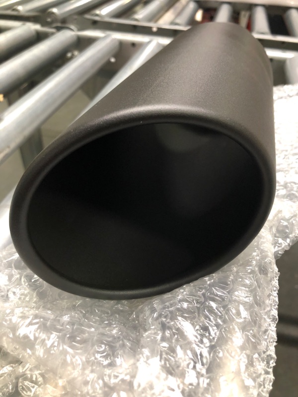 Photo 4 of 3" Inlet Black Exhaust Tip, LCGP 3" x 4" x 12" Universal Bolt On Stainless Steel Diesel Exhaust Tailpipe Tip Black-Bolt On 3" ID /4" OD/ 12" Long