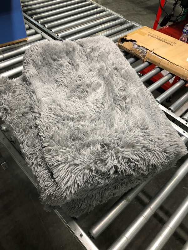 Photo 1 of Aternoon Area Rug 5x7Ft, Shaggy Area Rug Supper Soft Fluffy Shaggy Rug Floor Carpet for Living Room, Bedroom, Kid’s Room, Nursery Play Room, Home Decor 5.3X 7.5 Grey Area Rugs 5x8 Feet Grey