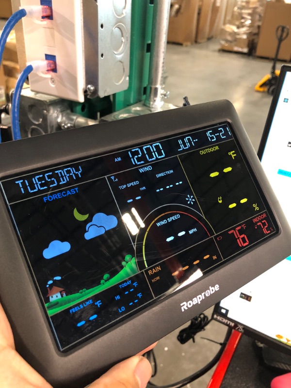 Photo 7 of Weather Station Wireless Indoor Outdoor Thermometer, 6-in-1 Weather Station with Temperature, Humidity, Wind Gauge, Rain Gauge, Weather Forecast(Next 8-24 Hours)