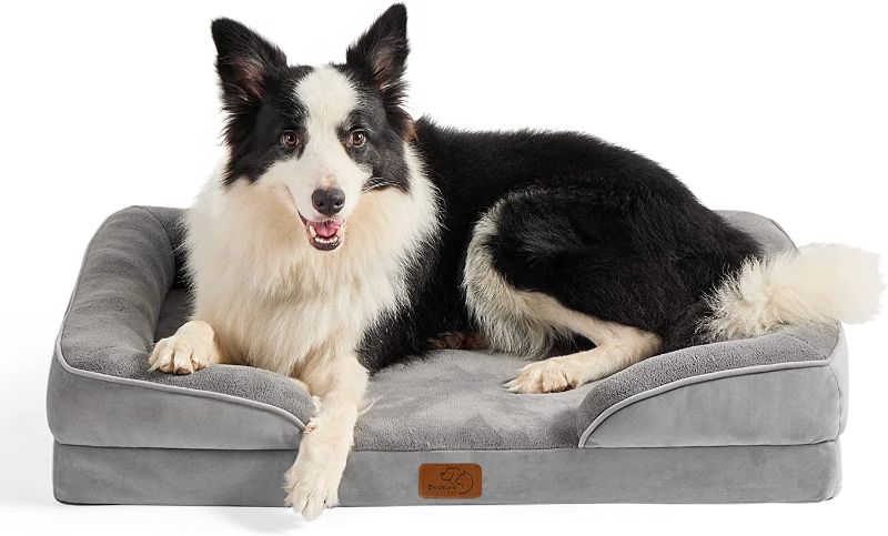 Photo 1 of Bedsure Large Orthopedic Dog Bed for Large Dogs - Big Waterproof Dog Bed Large, Foam Sofa with Removable Washable Cover, Waterproof Lining and Nonskid Bottom Couch, Pet Bed