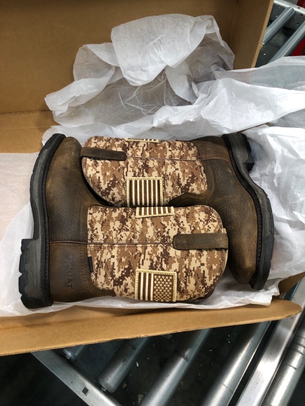 Photo 3 of Ariat Men's Workhog Patriot Steel Toe Work Boot 11 Wide Earth/Sand Camo/Sand Camo Print