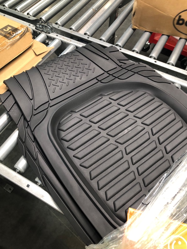 Photo 4 of Motor Trend 923-BK Black FlexTough Contour Liners-Deep Dish Heavy Duty Rubber Floor Mats for Car SUV Truck & Van-All Weather Protection Trim to Fit Most Vehicles Black Full Set