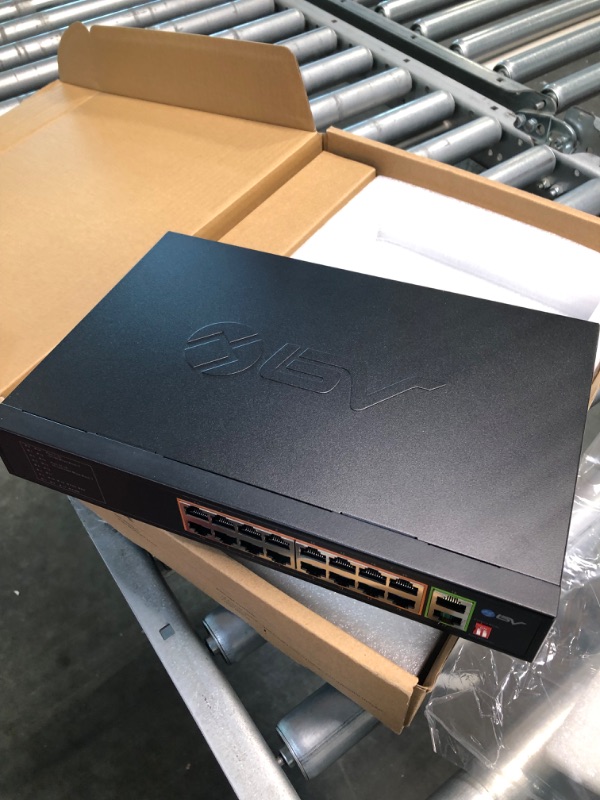 Photo 4 of BV-Tech 16 Port PoE+ Switch with 2 Gigabit Ethernet or SFP Uplink, Long Range | POE-SW1602
