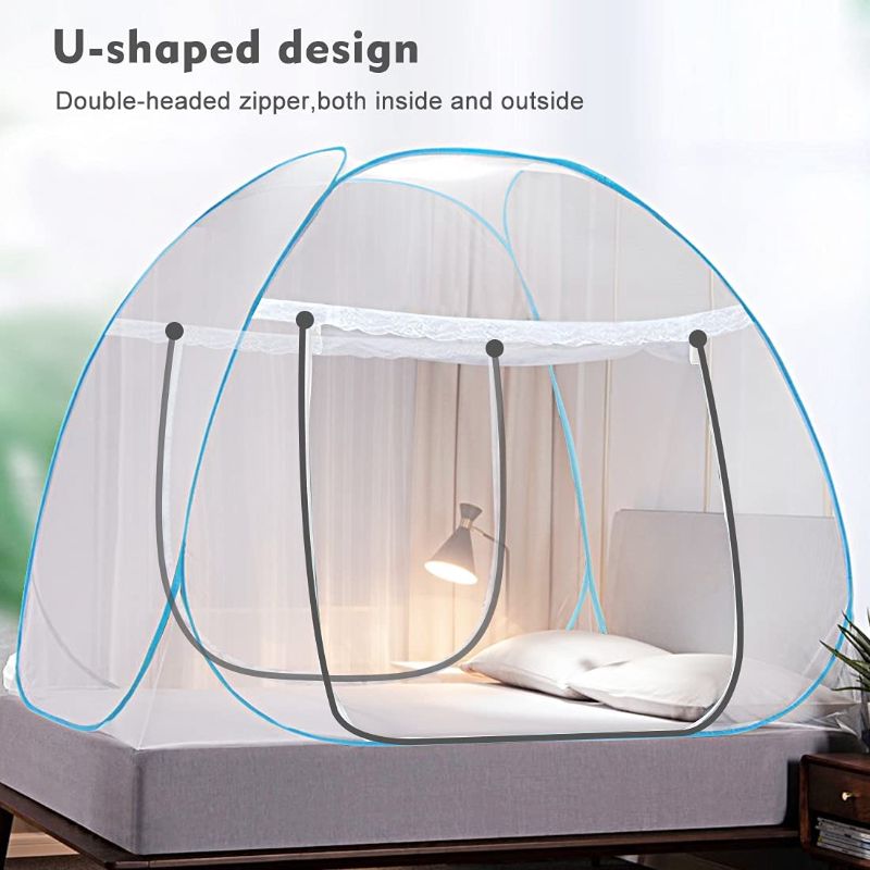 Photo 1 of BLAIRYYU Pop-Up Mosquito Net Tent, Folding Design with Net Bottom for Queen to King Size Bed