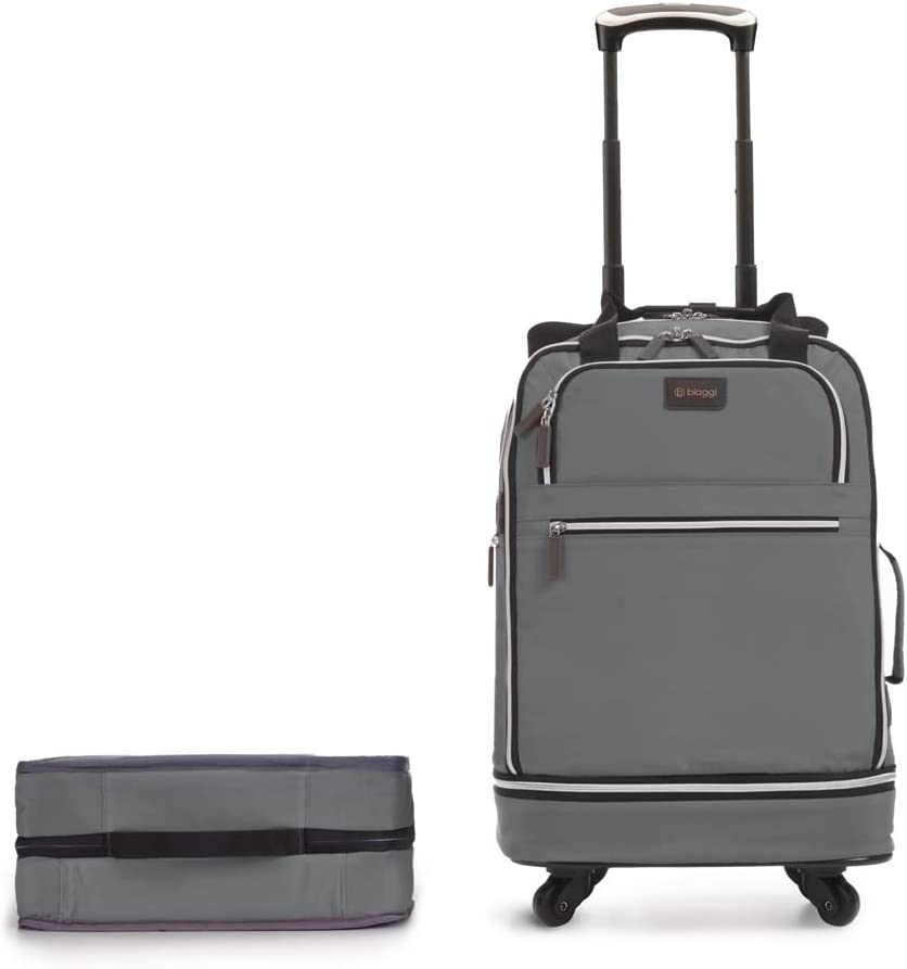 Photo 1 of Biaggi Zipsak Boost Rolling Folding Luggage with BONUS Packing Cube - Ideal for Carry-on Travel (Grey)