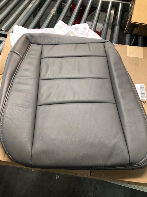 Photo 3 of Auto Upholstery (Compatible with 2003-2007 Ford F-250 Lariat Leather Seat Cover: Driver Bottom, Gray