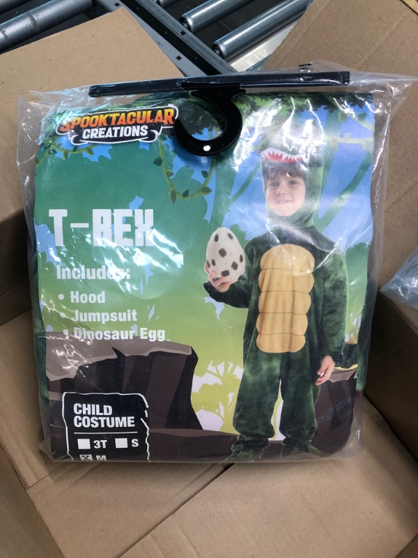 Photo 4 of Spooktacular Creations Child Unisex T-rex Realistic Costume Green M(8-10 yrs)