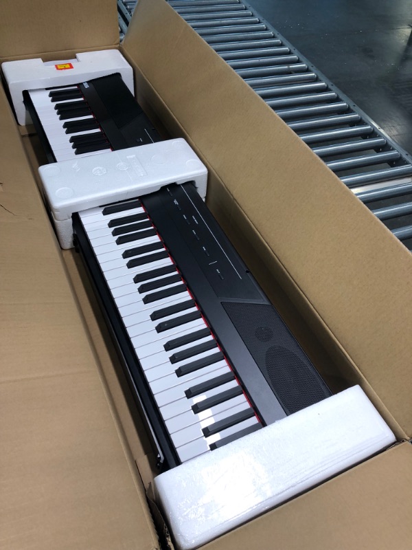 Photo 1 of Alesis Recital – 88 Key Digital Piano Keyboard with Semi Weighted Keys, 2x20W Speakers, 5 Voices, Split, Layer and Lesson Mode, FX and Piano Lessons