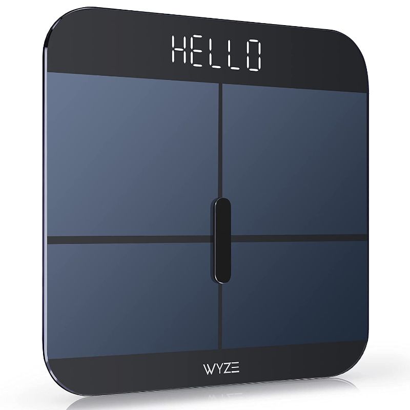 Photo 1 of WYZE Smart Scale X for Body Weight, Digital Bathroom Scale for BMI, Body Fat, Water and Muscle, Heart Rate Monitor, Body Composition Analyzer for People, Baby, Pet, 400 lb, Black