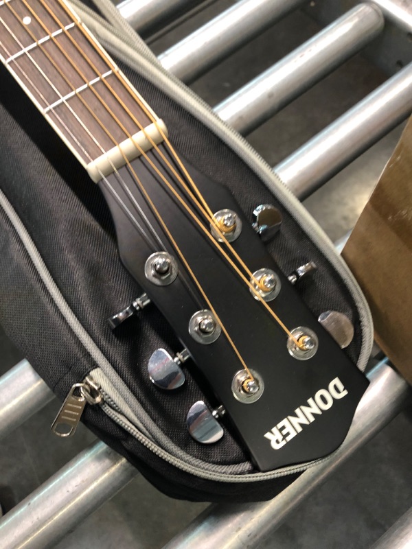 Photo 1 of Donner Black Acoustic Guitar for Beginner Adult with Free Online Lesson Full Size Dreadnought Acustica Guitarra Bundle Kit with Bag Strap Tuner Capo Pickguard Pick, Right Hand 41 Inch, DAG-1B/DAD-160D Black Dreadnought