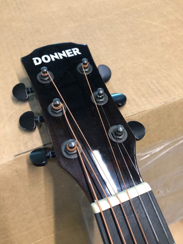 Photo 5 of Donner Full Size Acoustic Electric Guitar for Beginner Intermediate with Amplifier Capo Strap Pick Tuner 41 Inch Acustica Electro Guitarra Kit