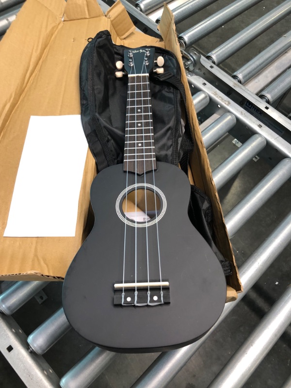 Photo 4 of Everjoys Soprano Ukulele Beginner Pack-21 Inch w/Free Online Lesson Gig Bag Fast Learn Songbook Digital Tuner Pick Polishing Cloth All in One Kit Black