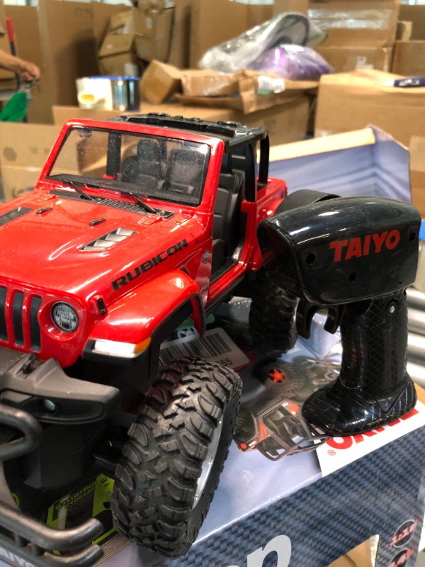 Photo 3 of Taiyo RC Truck Jeep Rubicon, 1:16 Scale Remote Control Car with Rechargeable Battery, Electric Charger, and Handset for Off-Road, High Speed, Fast Hobby Action for Kids and Adults, 2.4Ghz, Ages 6+