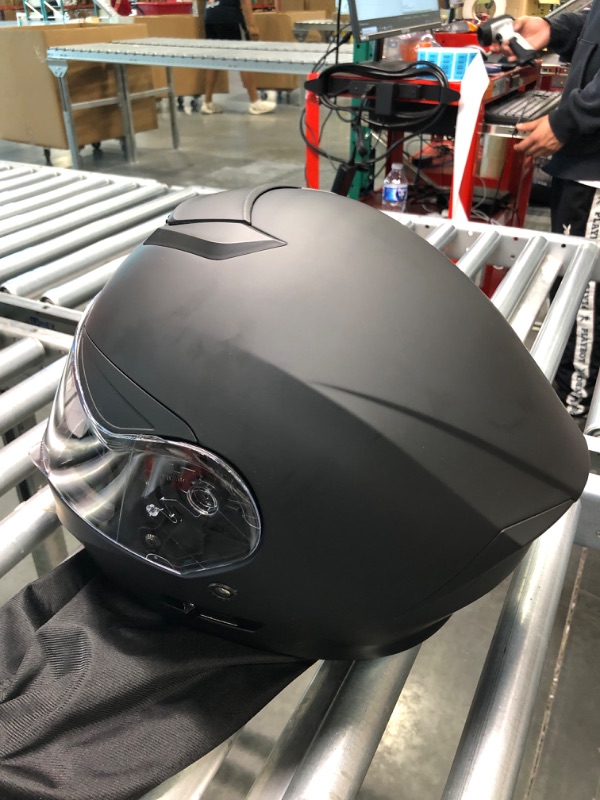 Photo 1 of Motorcycle Full Face Helmet DOT Approved - YEMA YM-831 Motorbike Moped Street Bike Racing Crash Helmet with Sun Visor for Adult, Men and Women - Matte Black, XL Matte Black X-Large