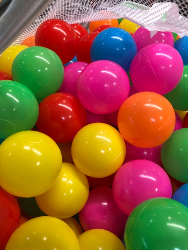 Photo 1 of Amazon Basics BPA Free Crush-Proof Plastic Ball Pit Balls with Storage Bag, Toddlers Kids 12+ Months, 6 Bright Colors - Pack of 400 6 Bright Colors 400 Balls