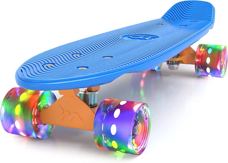 Photo 1 of M Merkapa 22" Inch Complete Mini Cruiser Skateboard with Colorful LED Light up Wheels for Beginners Youths Boys Kids