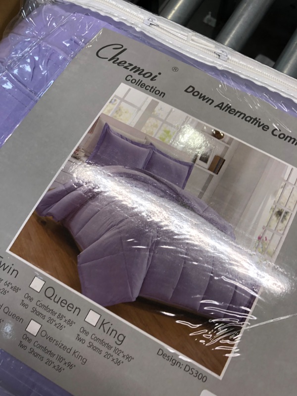 Photo 4 of Chezmoi Collection 2-Piece Down Alternative Comforter Set (Twin, Lavender) Lavender Twin