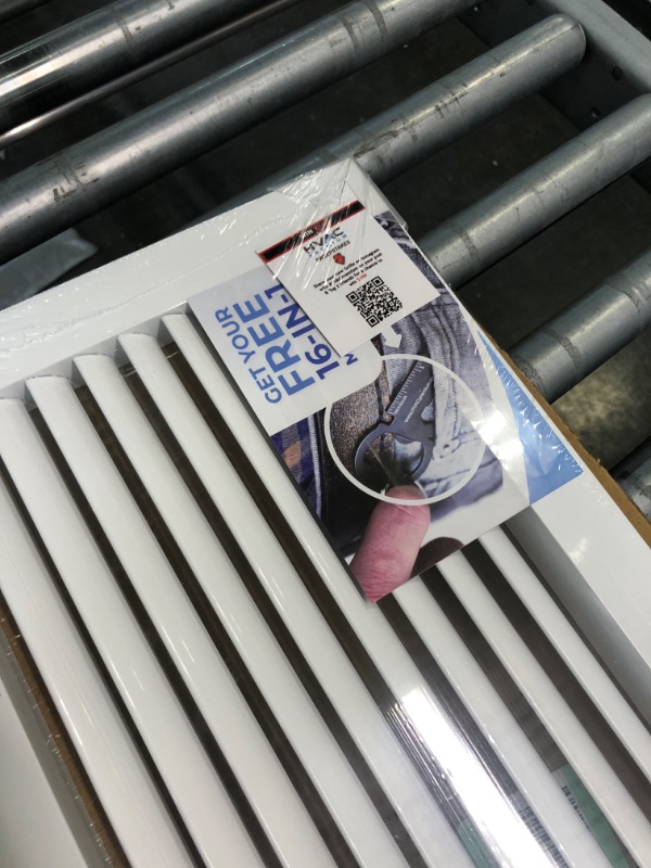 Photo 4 of 30" X 8" Baseboard Return Air Grille - HVAC Vent Duct Cover - 7/8" Margin Turnback for Flush Fit with Baseboard Work - White