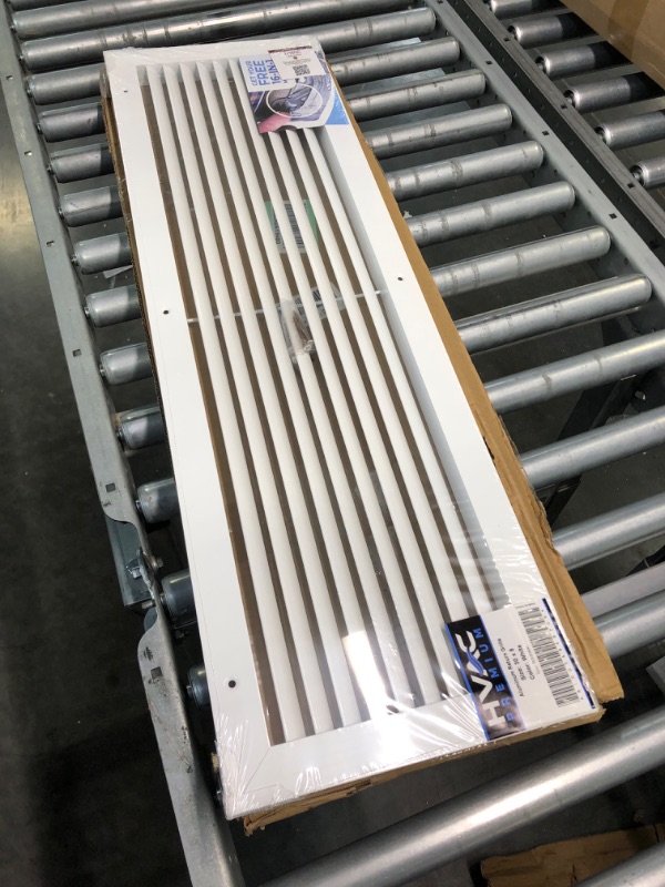 Photo 5 of 30" X 8" Baseboard Return Air Grille - HVAC Vent Duct Cover - 7/8" Margin Turnback for Flush Fit with Baseboard Work - White