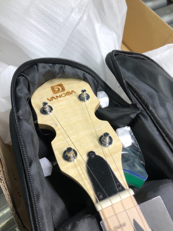 Photo 1 of Vangoa 5 String Banjo Open Back Full Size, Clawhammer Banjo Beginner Kit with Frosted Remo Head, Maple Banjo with Geared 5th Tuner, Natural Full Open Back Frosted Remo Head